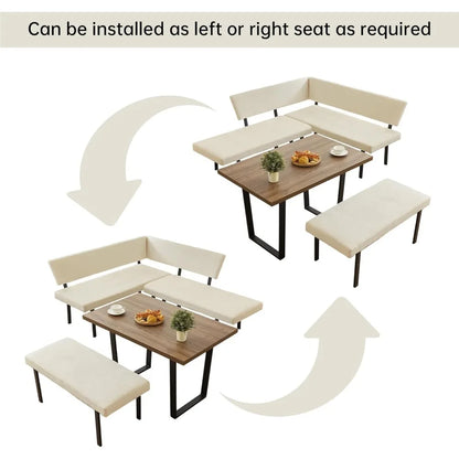 3-Piece Corner Dining Table Set