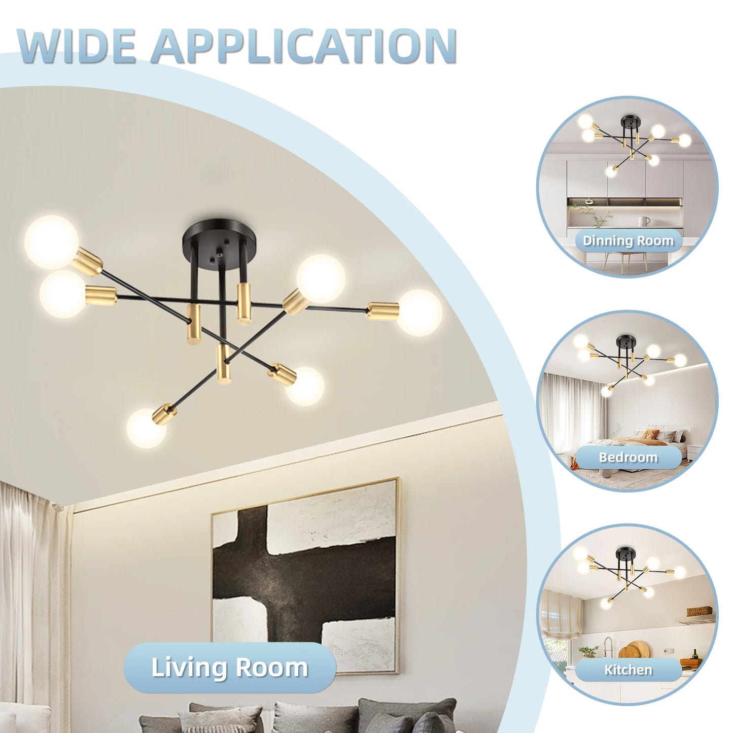 Modern Chandelier, dinning room, living room, ceiling light, led bulbs