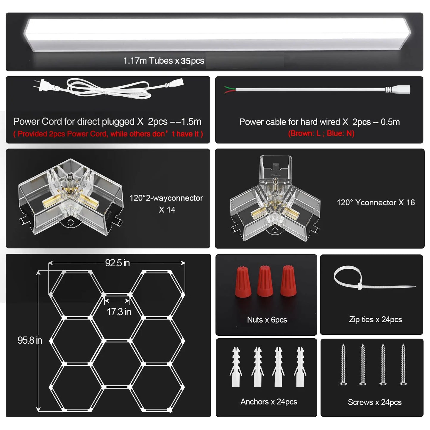 35 Pack 400W Hexagon Garage lights