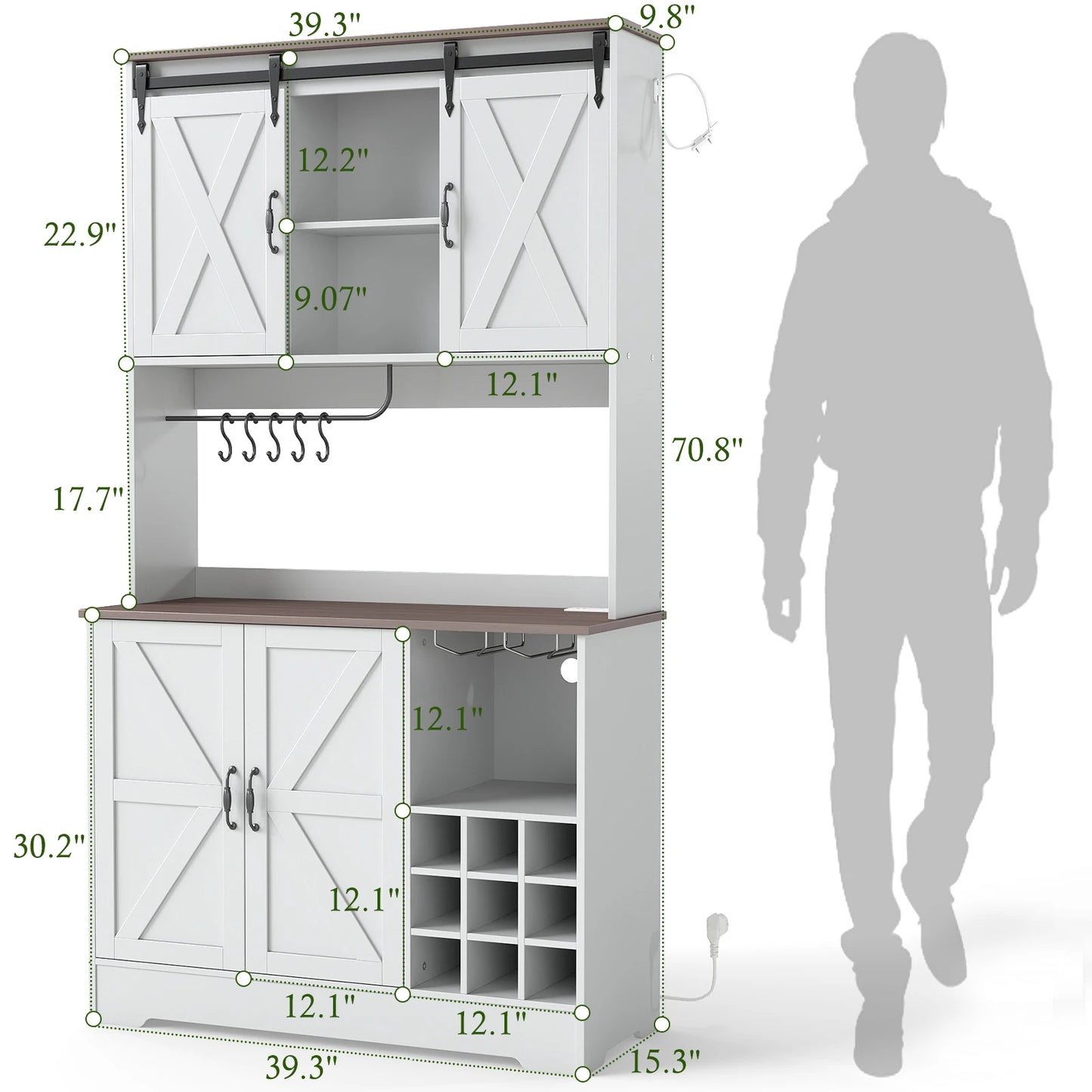 71" Kitchen Pantry Cabinet