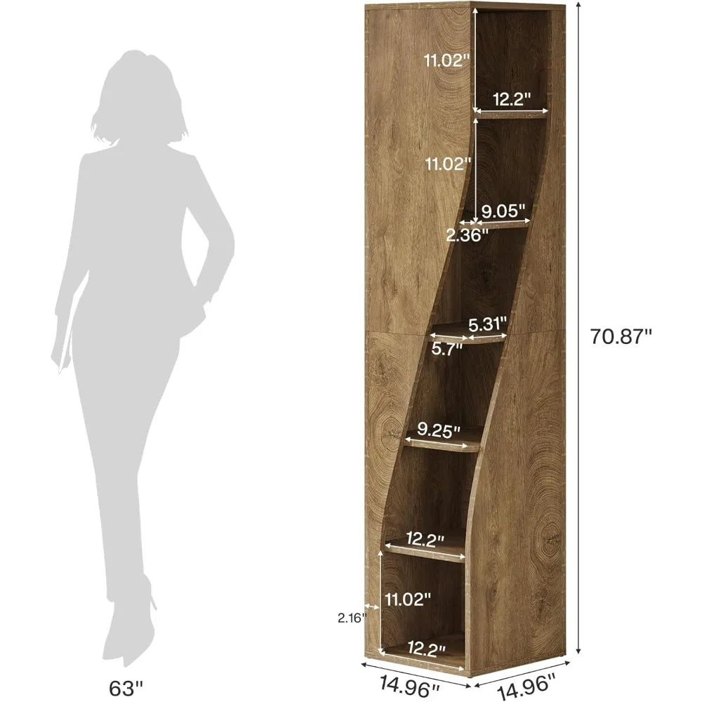 6-Tier Corner Bookshelf