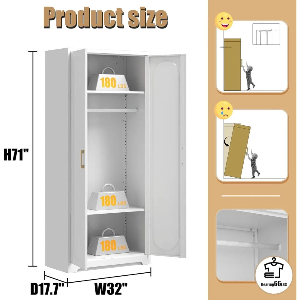 71" Tall Metal Storage Cabinet