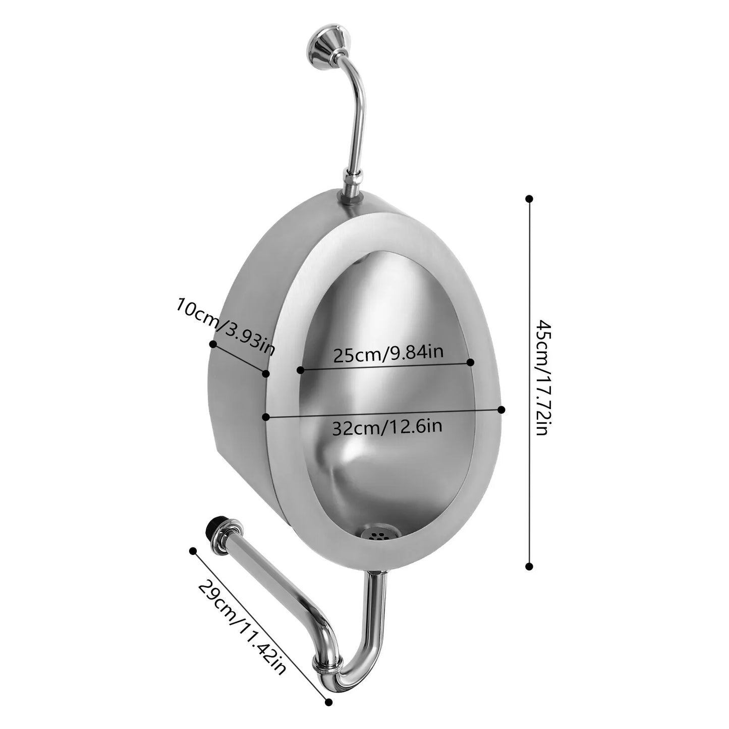 Automatic Wall Mounted Bathroom Urinal, Intelligent Sensor Flush