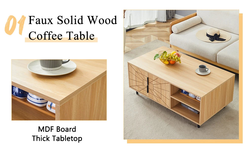 Wooden Mid Century Storage Sofa Table