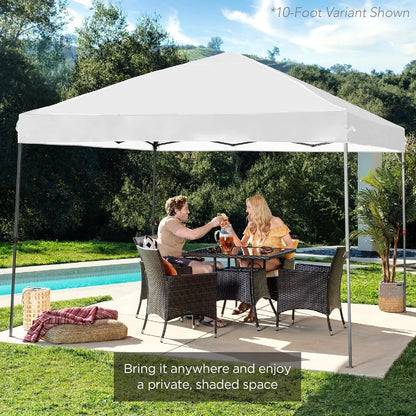8x8ft 1-Person Setup Pop Up Canopy Tent Instant Portable Shelter w/ 1-Button Push, Case, 4 Weight Bags, Customized