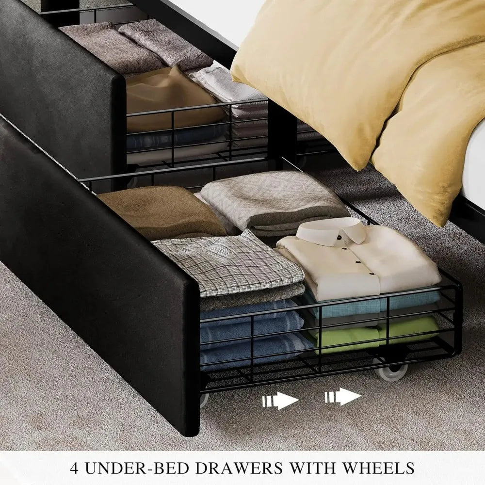 Queen/king Bed Frame with 4 Drawers