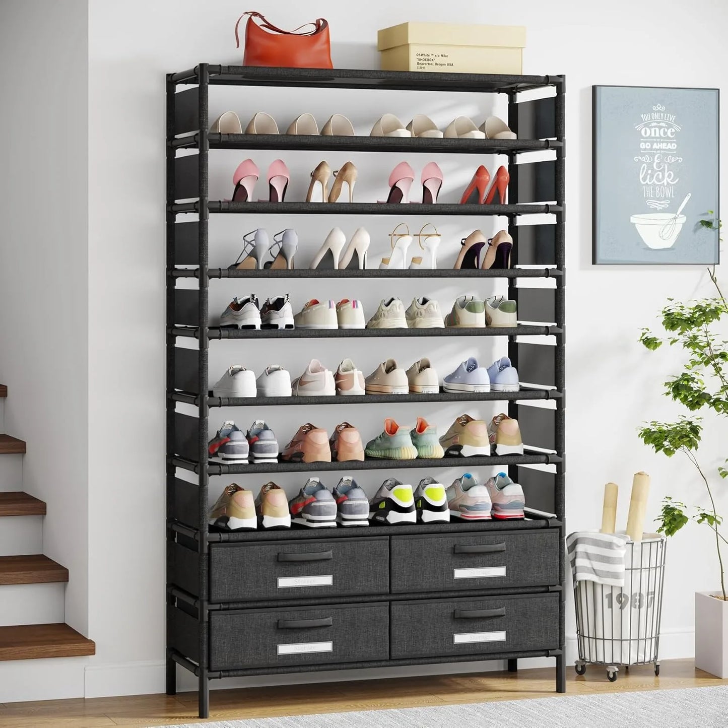 Bookshelf with Bins