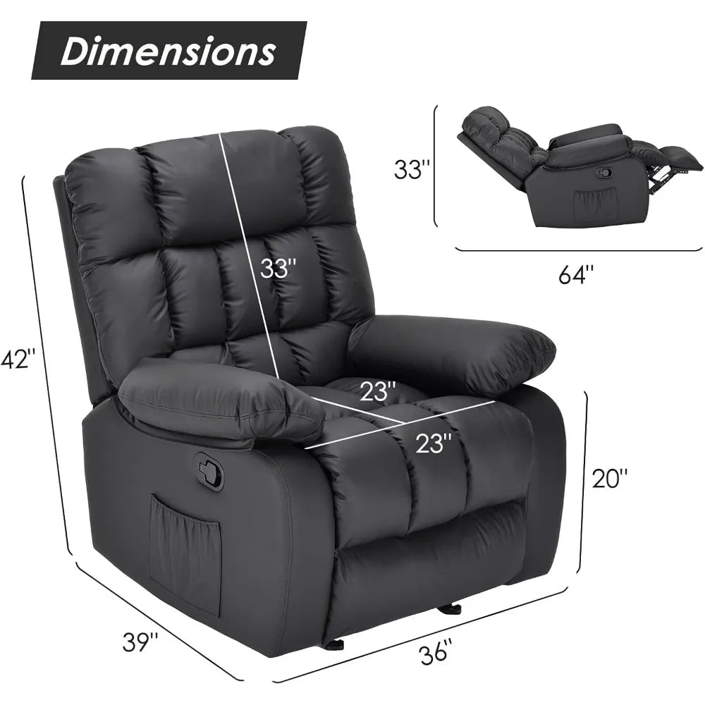 Rocking Recliner Chair with Side Pocket