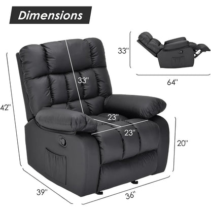 Rocking Recliner Chair with Side Pocket