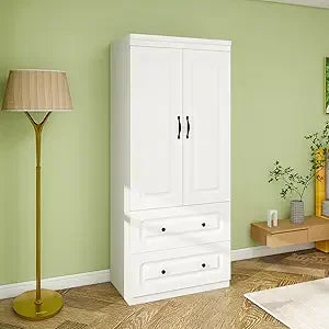 Wooden Closet with Mirror Door