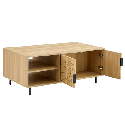 Wooden Mid Century Storage Sofa Table