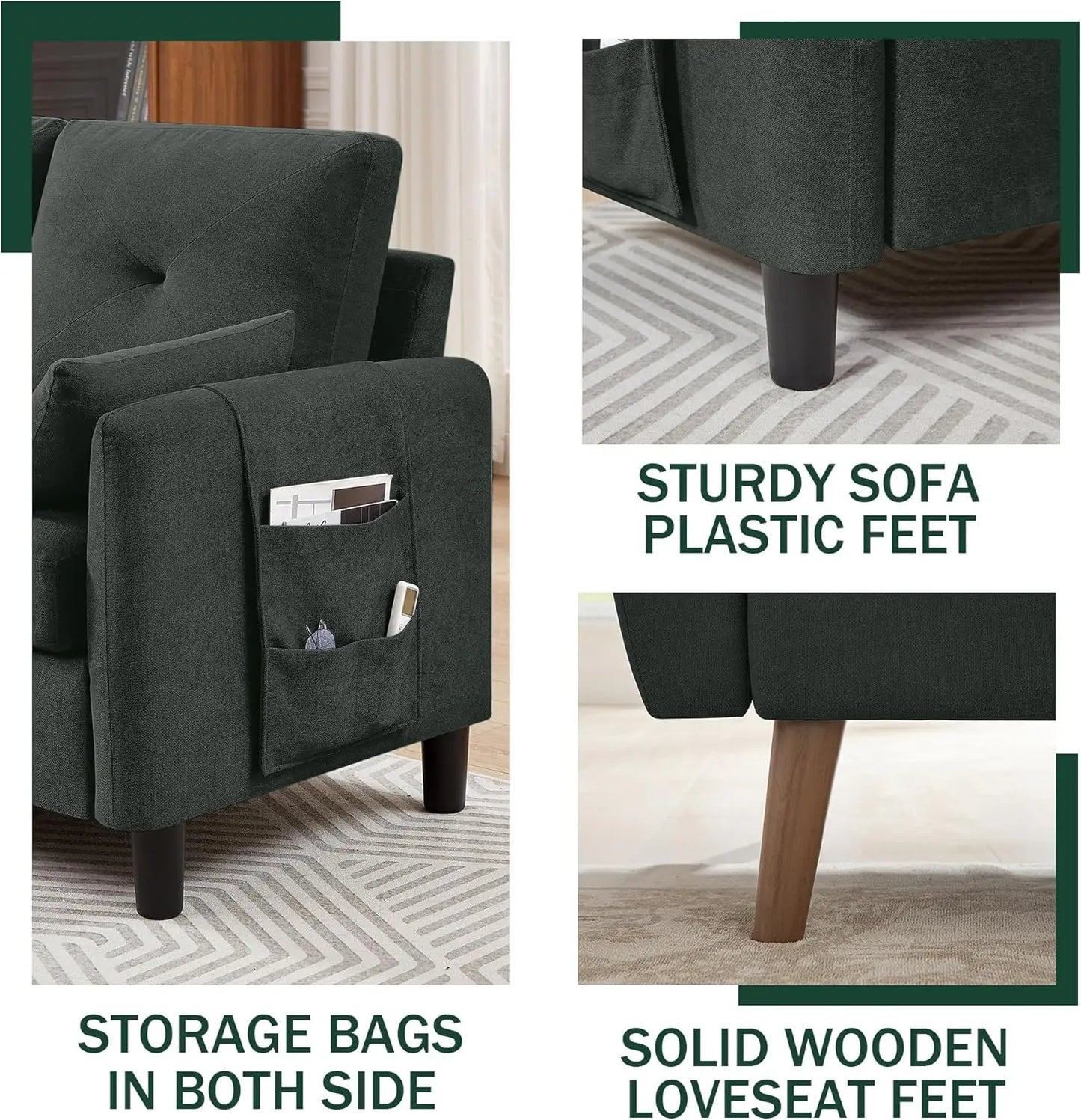 77" Sectional Sofa Set