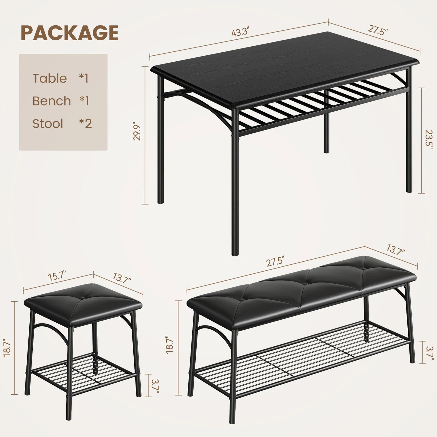 Dining Table Set for 4