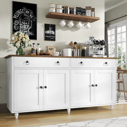 55" Black Sideboard Buffet Cabinet