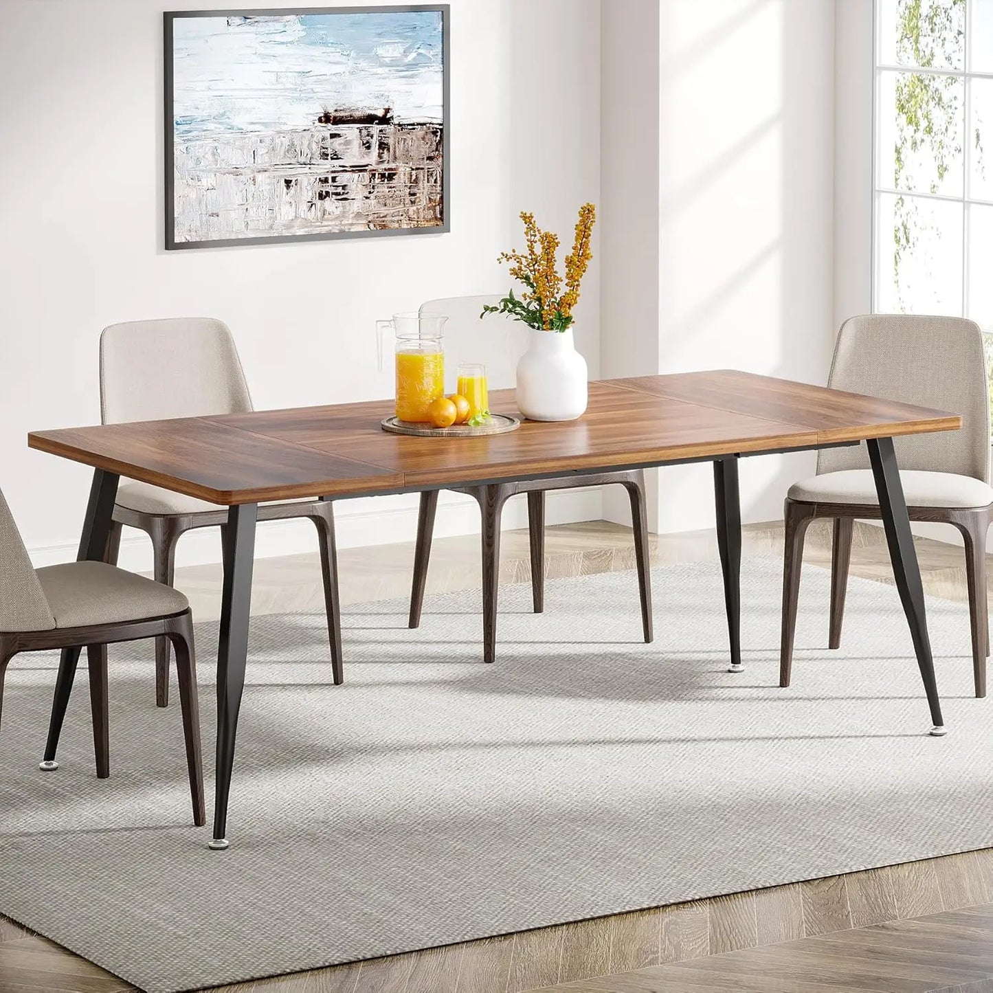 70.9 Inch Large Dining Table for 6 to 8,