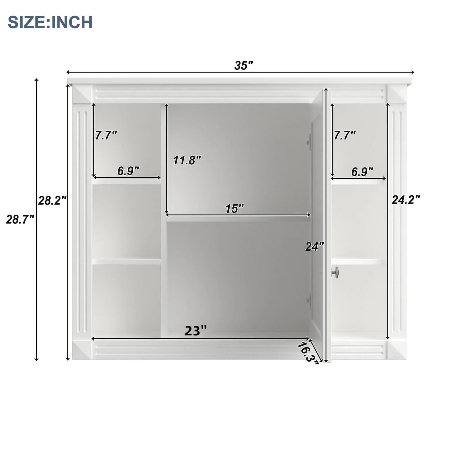 35'' x 28'' Wall Mounted Bathroom Storage Cabinet,