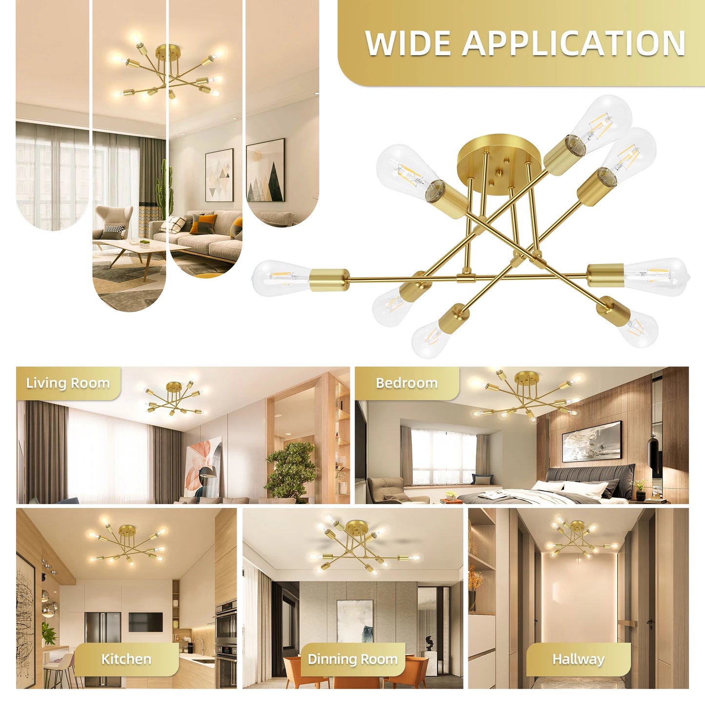 Modern Chandelier, dinning room, living room, ceiling light, led bulbs