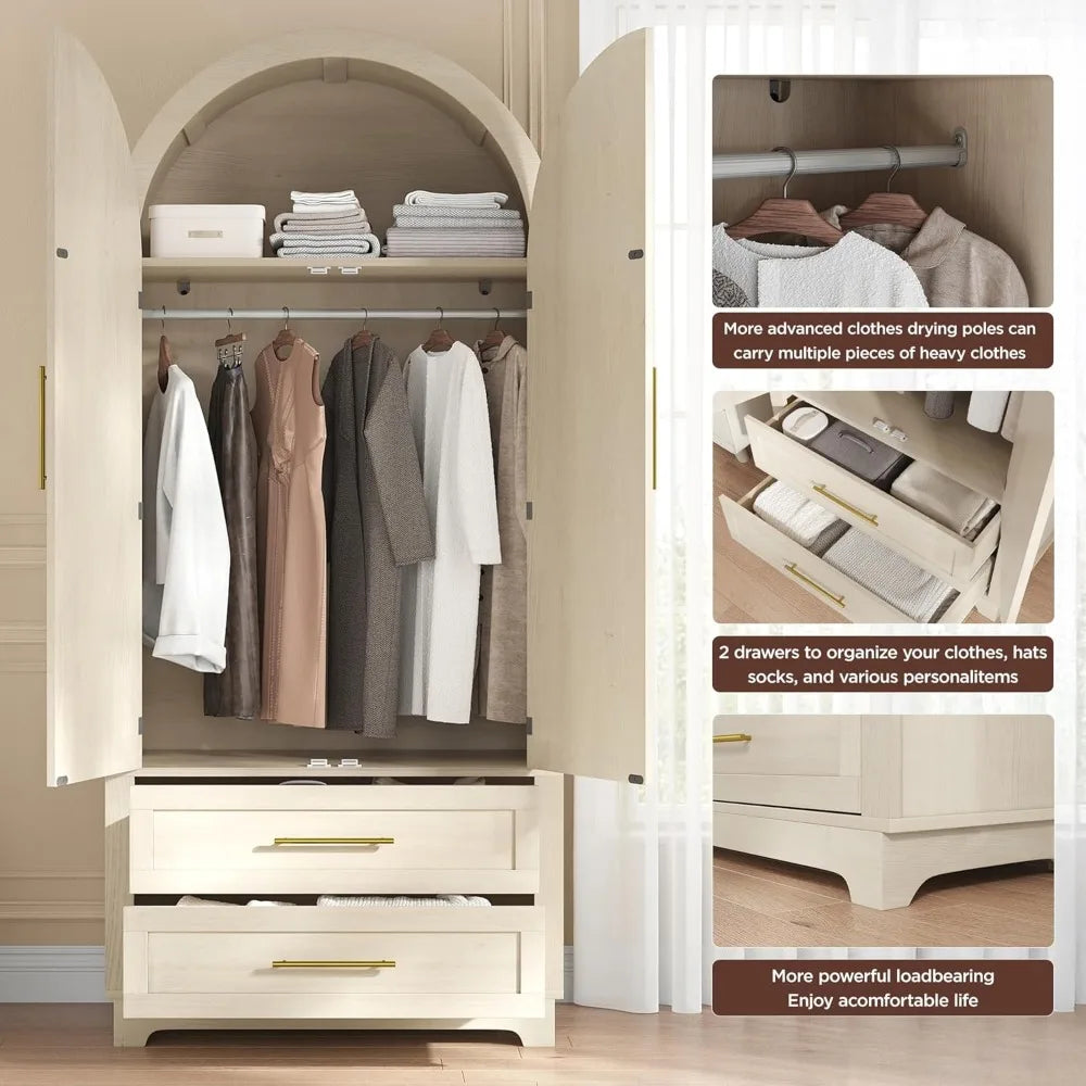 Modern Tall Wooden Armoires