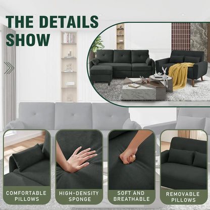 77" Sectional Sofa Set