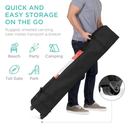 8x8ft 1-Person Setup Pop Up Canopy Tent Instant Portable Shelter w/ 1-Button Push, Case, 4 Weight Bags, Customized