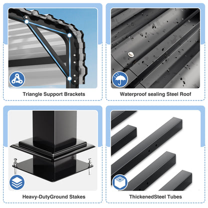 20x20/20x30/20x40FT Metal Carport with Enhanced Base
