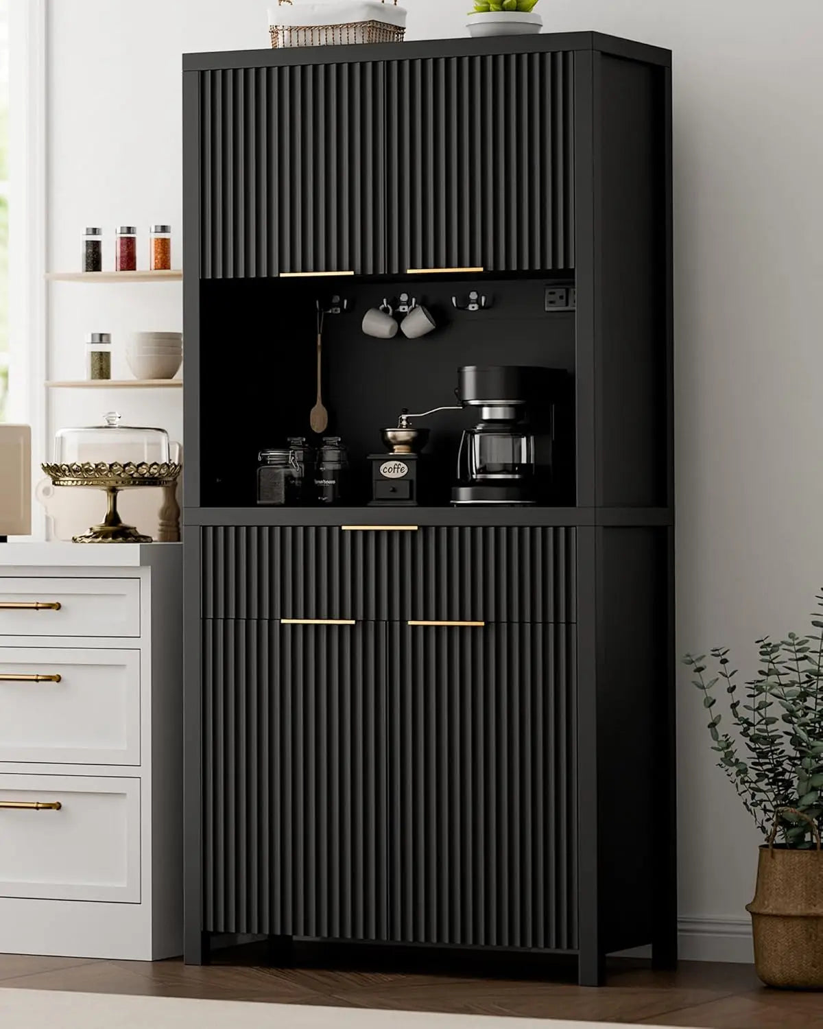 71" Fluted Pantry Cabinet