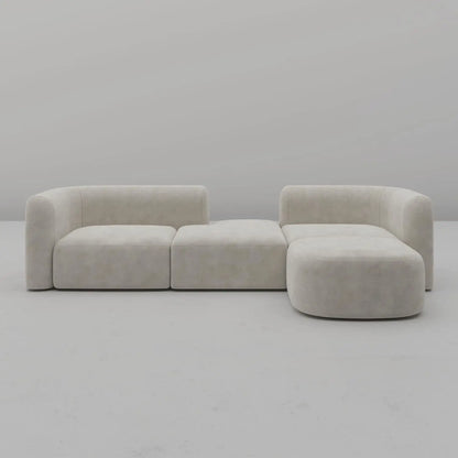 Curved Back Velvet Sofa