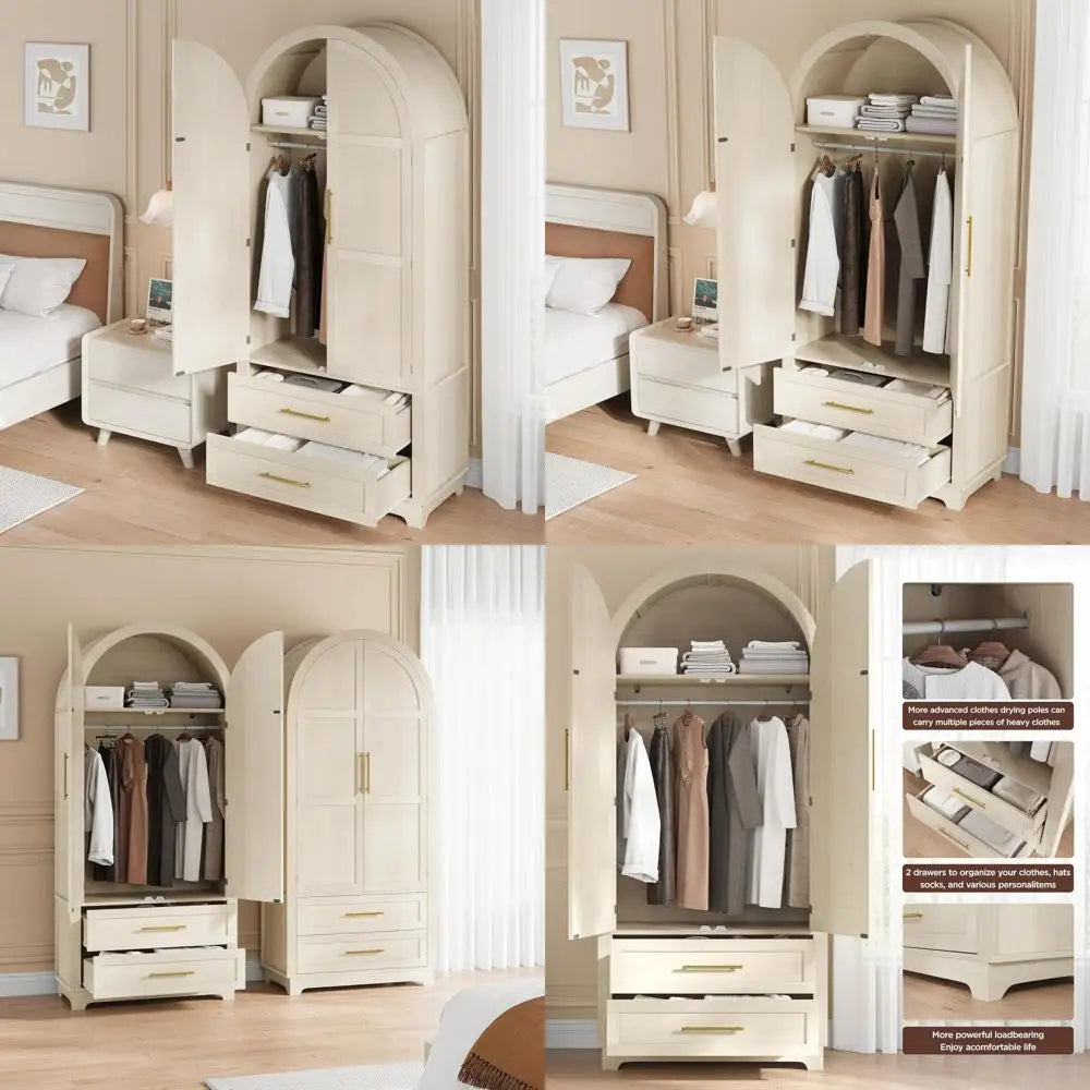 Modern Tall Wooden Armoires
