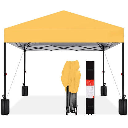 8x8ft 1-Person Setup Pop Up Canopy Tent Instant Portable Shelter w/ 1-Button Push, Case, 4 Weight Bags, Customized