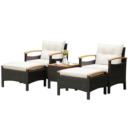5PCS Patio Rattan Furniture Set