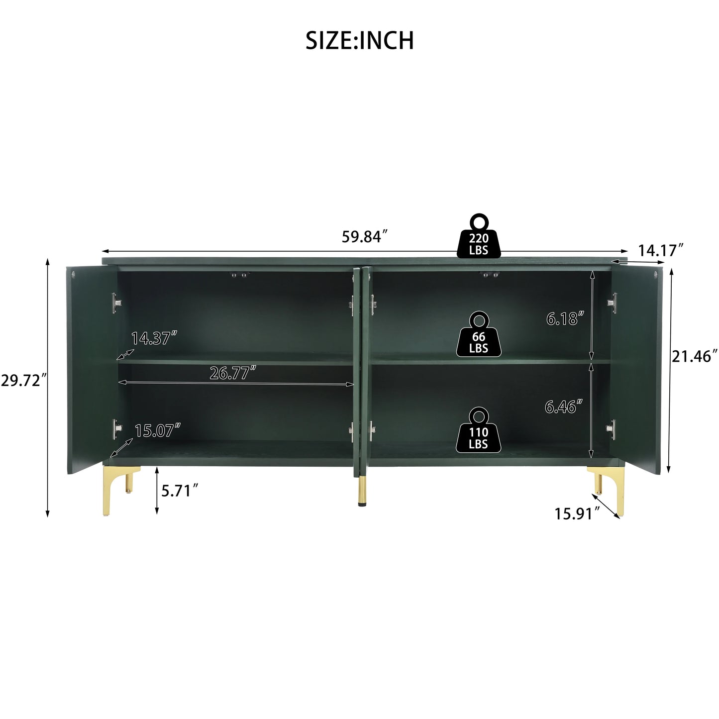 60" Large Sideboard