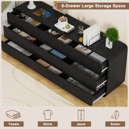 Fluted 9 Drawer Dresser