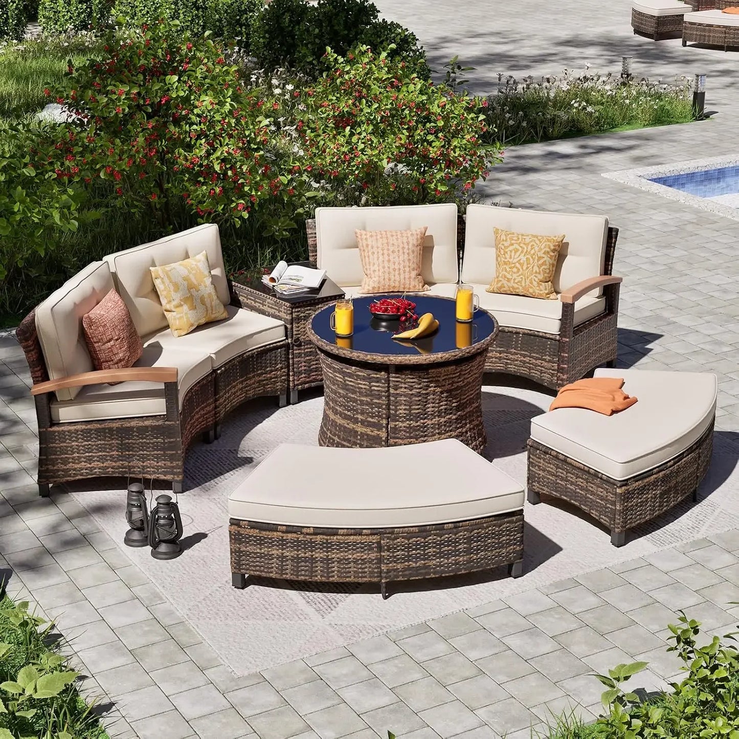9 Piece Outdoor Patio Furniture Set