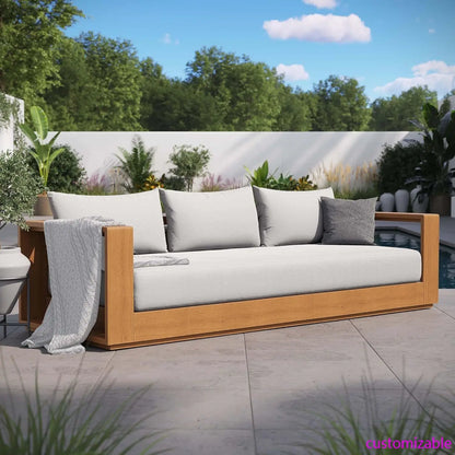 Tahoe Acacia Wood Outdoor Patio Sofa