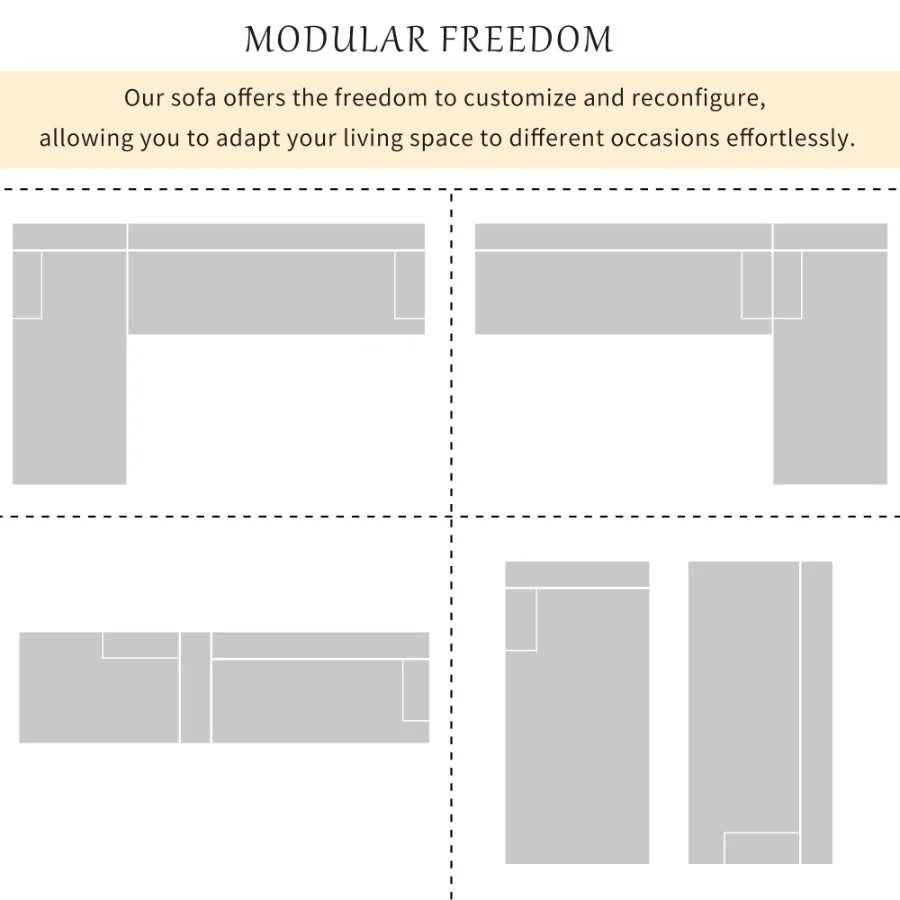 Modern Large LShape Modular Sectional Sofa  2 Piece