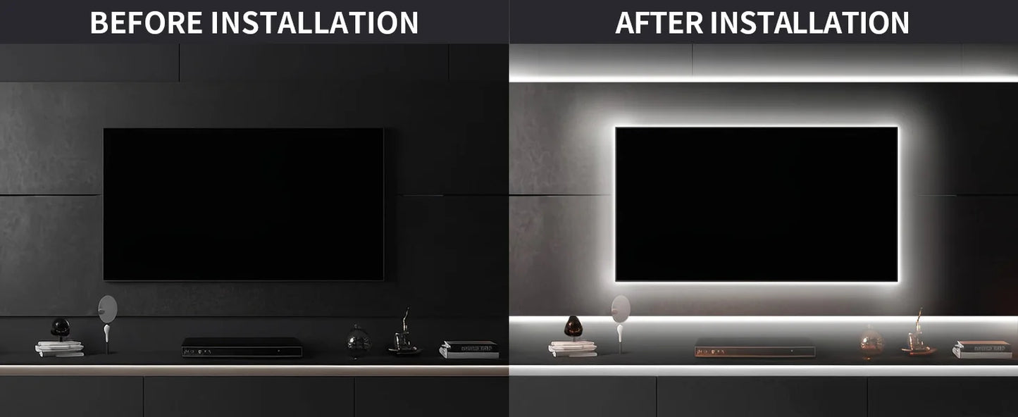 Warm White LED Strip Light 3000K 65000K With RF Remote