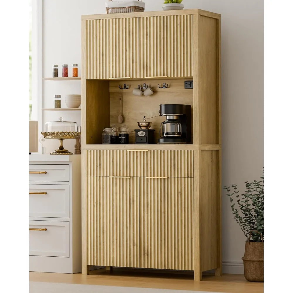71" Fluted Pantry Cabinet