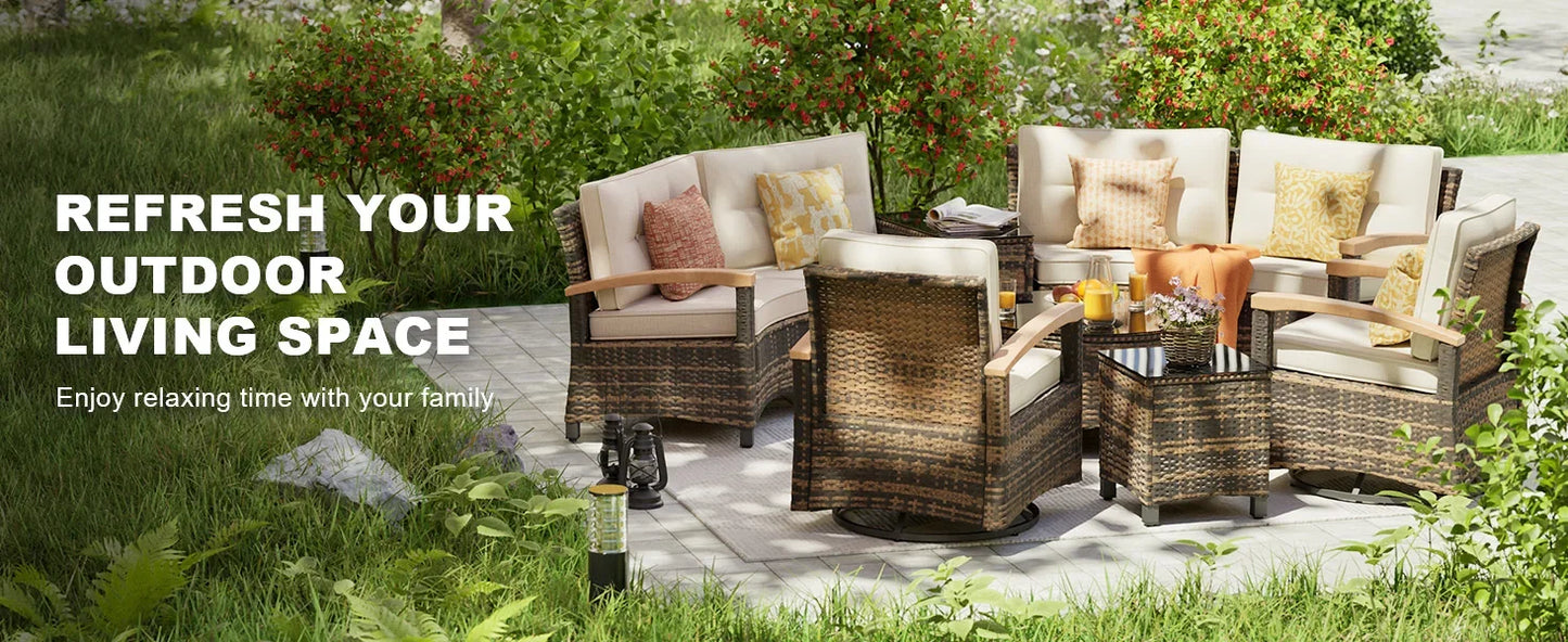 9 Piece Outdoor Patio Furniture Set