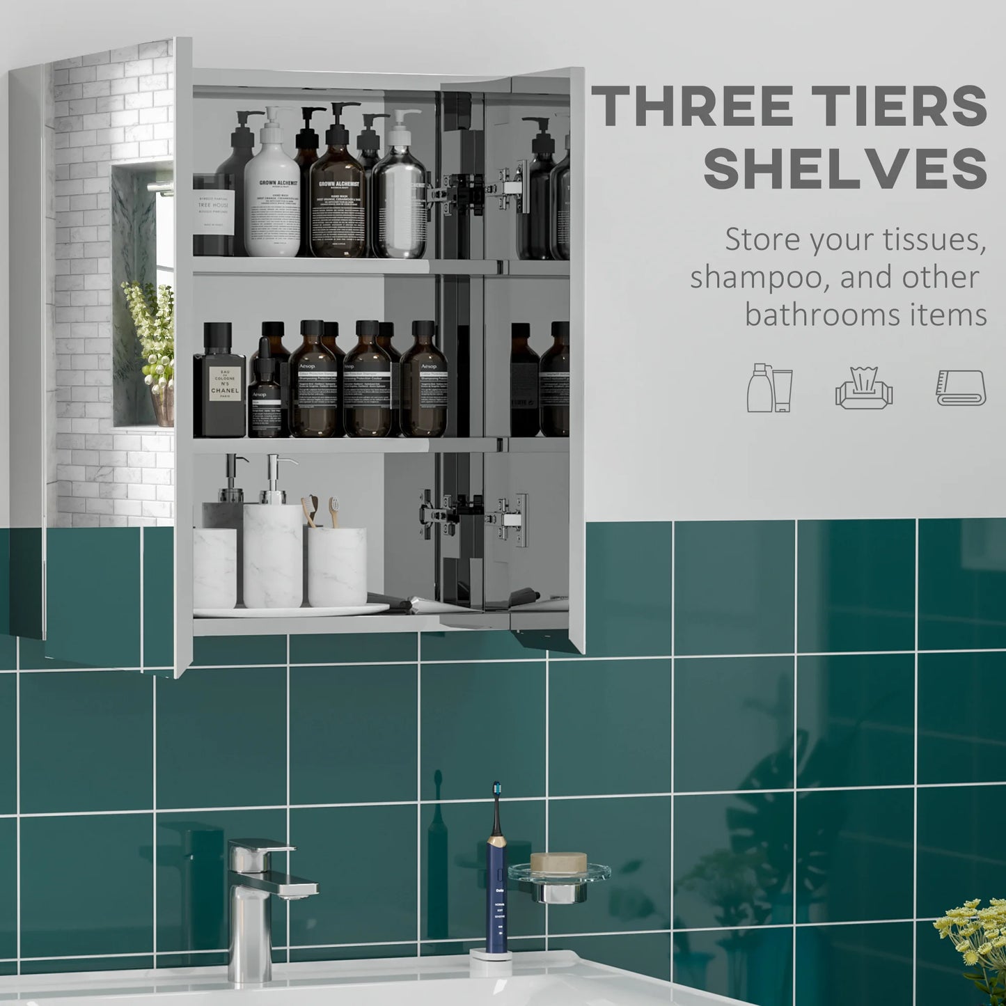 Wall-Mounted Medicine Cabinet with Mirror