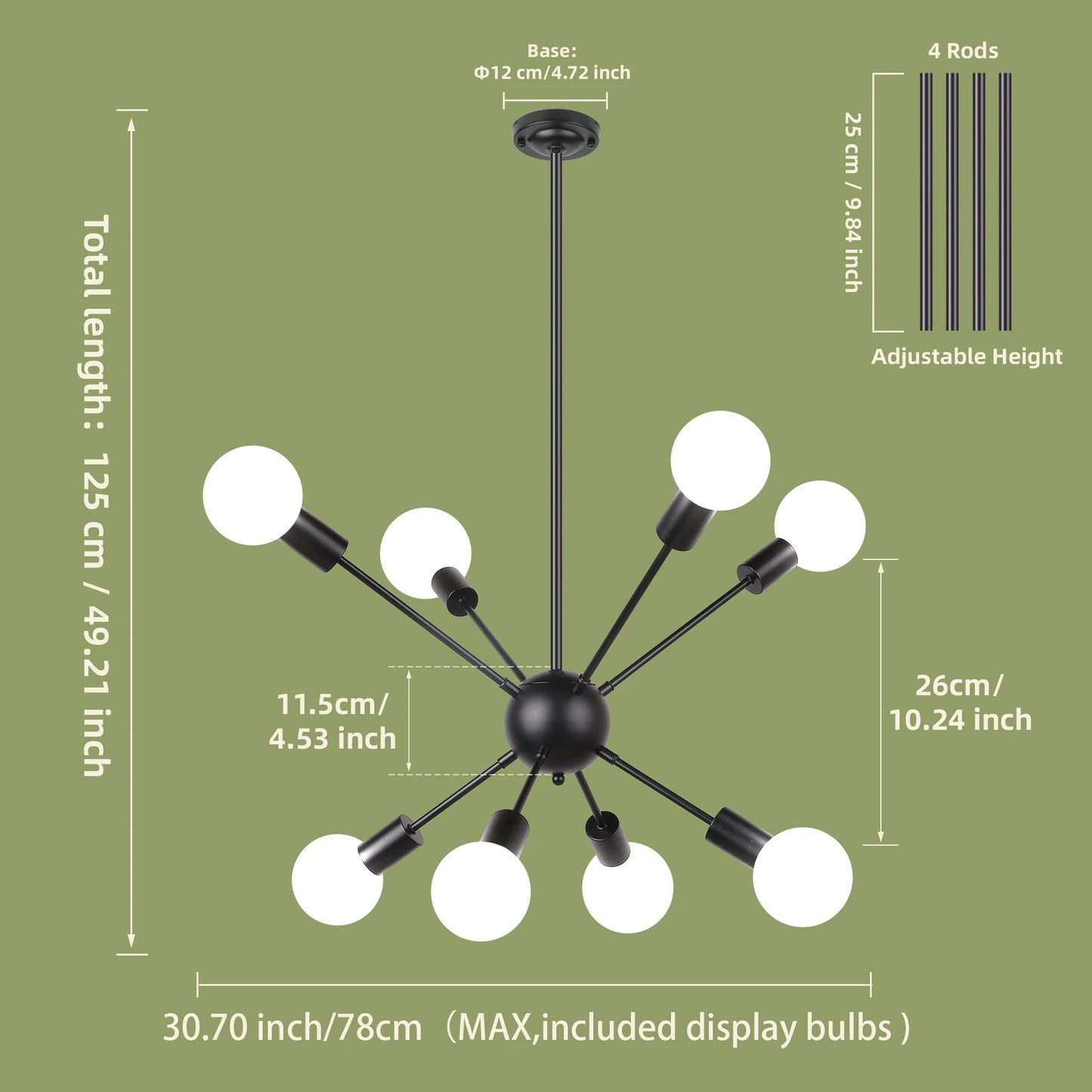Modern Chandelier, dinning room, living room, ceiling light, led bulbs