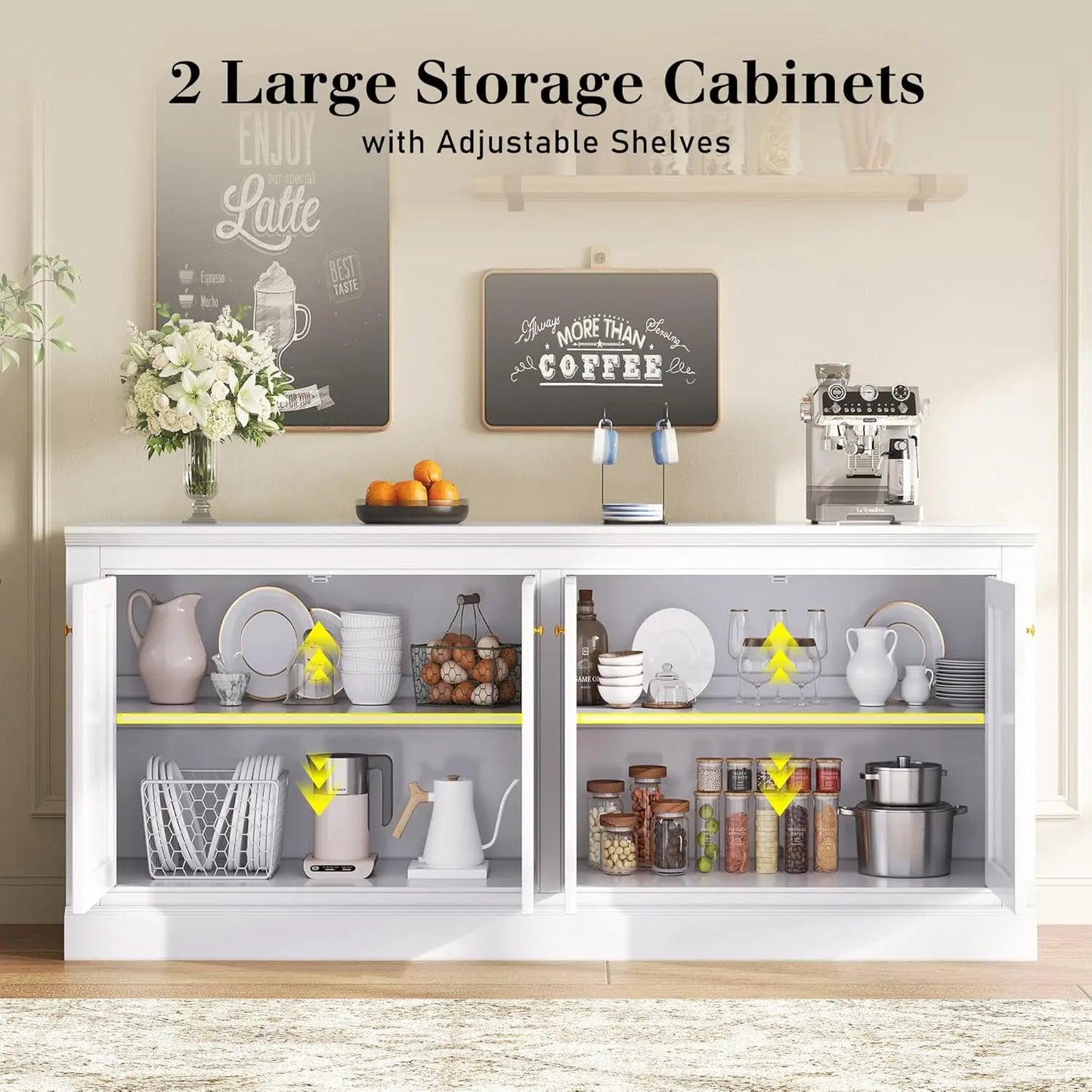 72" Sideboard Buffet Cabinet