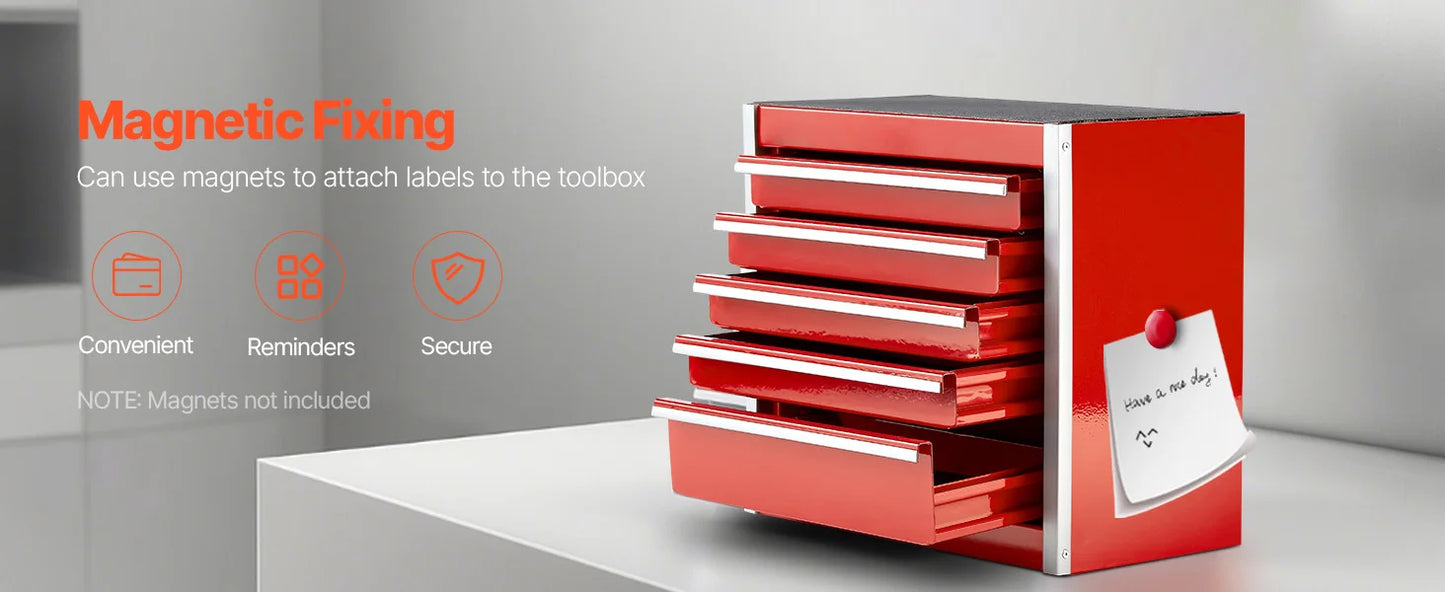 5-Drawer 8.6in Metal Tool Box