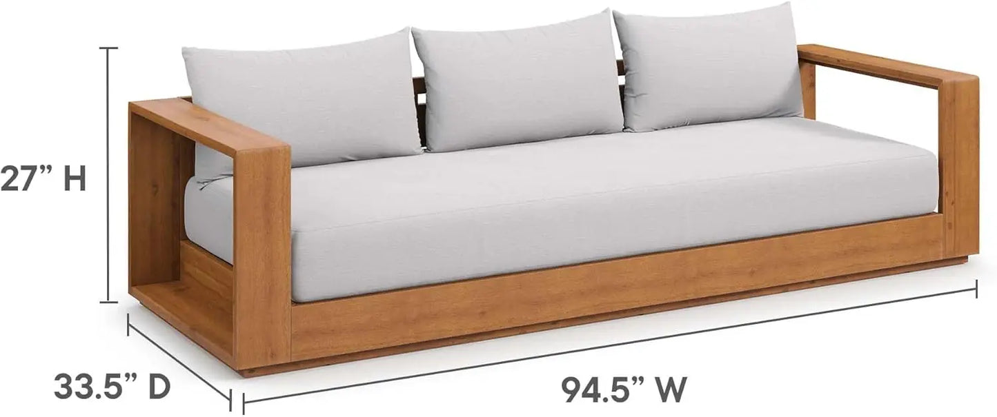 Tahoe Acacia Wood Outdoor Patio Sofa