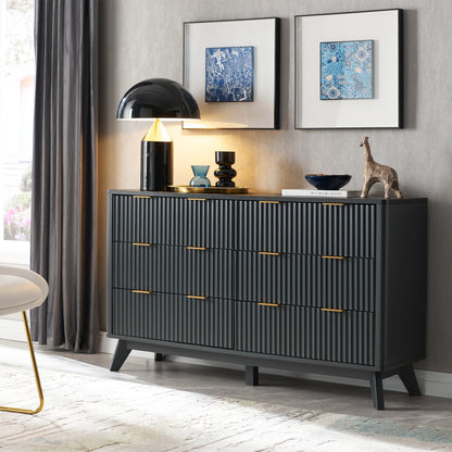 54" Fluted 6 Drawers Dresser
