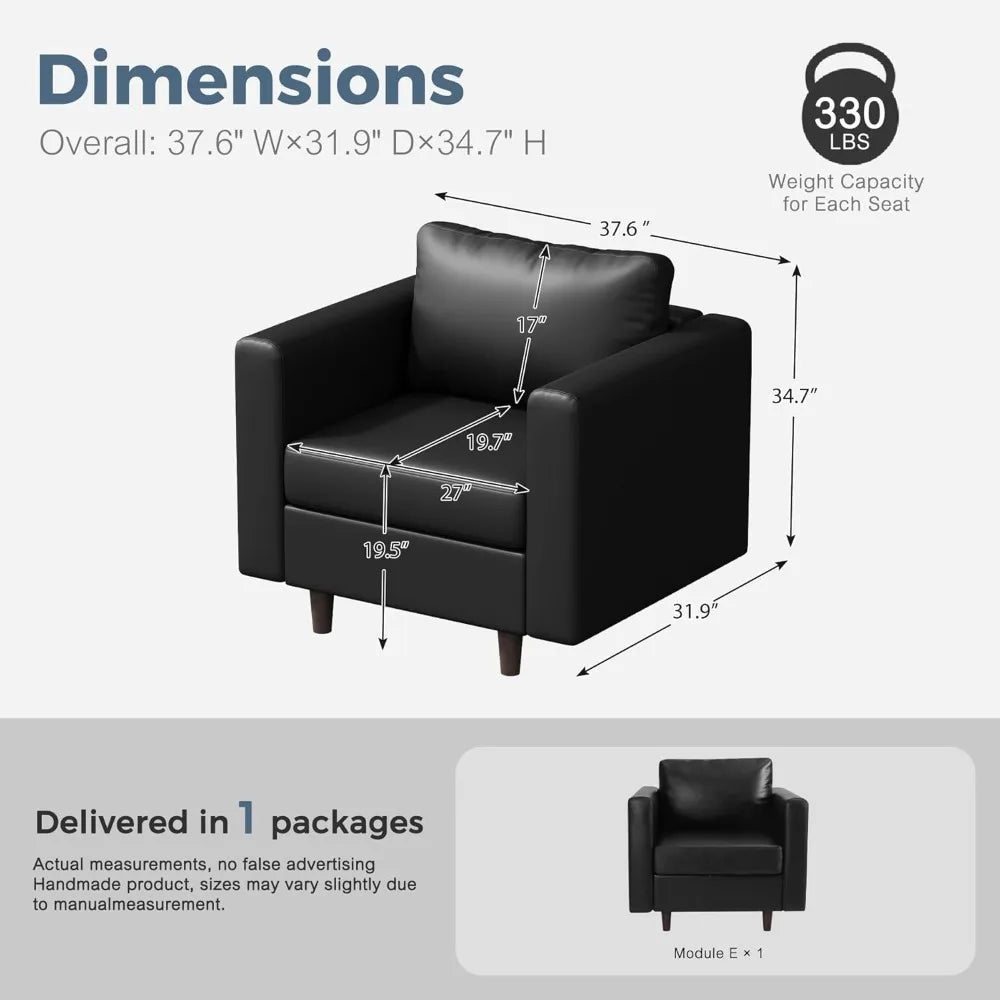 Faux Leather Single Sofa, chair, lounge chair, well made