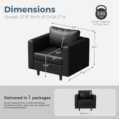 Faux Leather Single Sofa, chair, lounge chair, well made