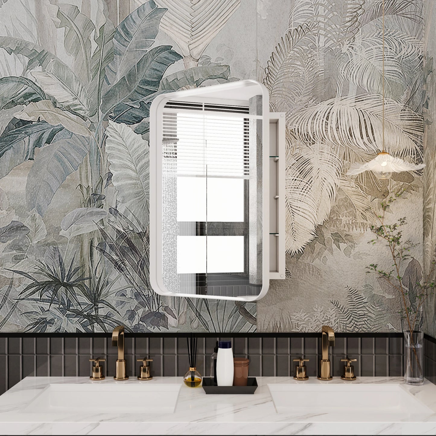 16x24-Inch Recessed White Medicine Cabinet