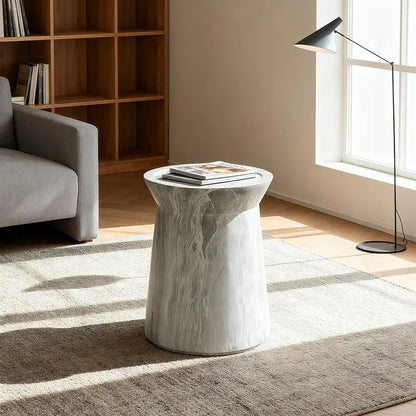 Faux Terrazzo Cement Outdoor End Table