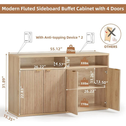 55" Wide Buffet Cabinet