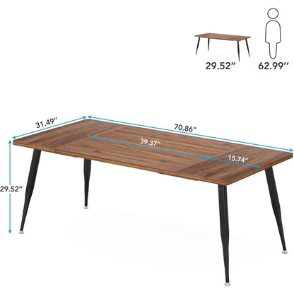 70.9 Inch Large Dining Table for 6 to 8,